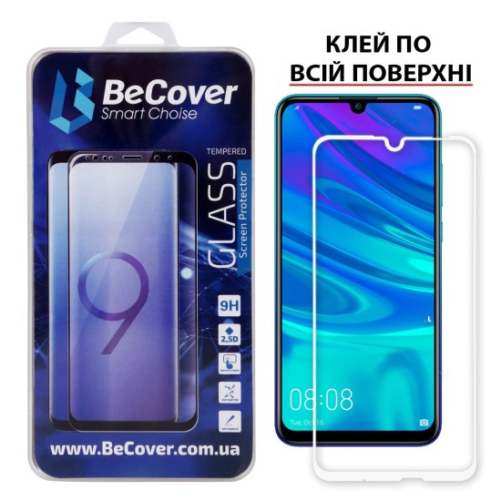 Скло захисне BeCover Full Glue & Cover Huawei P Smart 2019 White (703137) Скло захисне BeCover Full Glue & Cover Huawei P Smart 2019 White (703137)