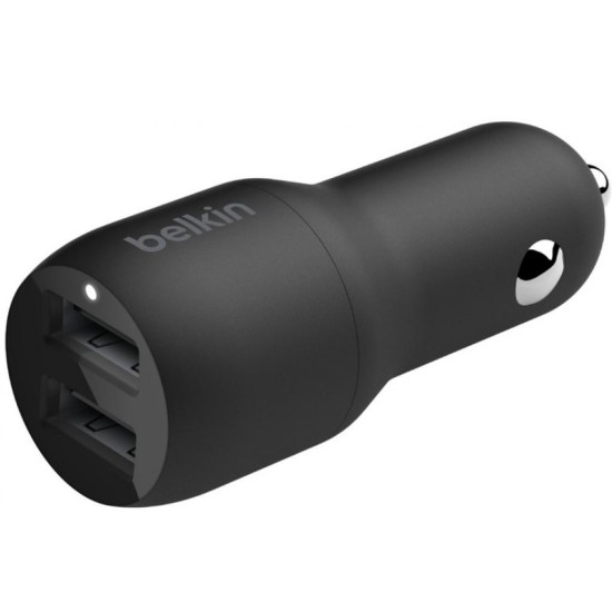 Зарядний пристрій Belkin Car Charger 24W Dual USB-A black (CCB001BTBK) Зарядний пристрій Belkin Car Charger 24W Dual USB-A black (CCB001BTBK)