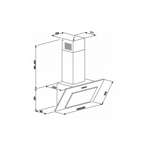 Витяжка кухонна Eleyus VERTICAL 470 50 WH Витяжка кухонна Eleyus VERTICAL 470 50 WH