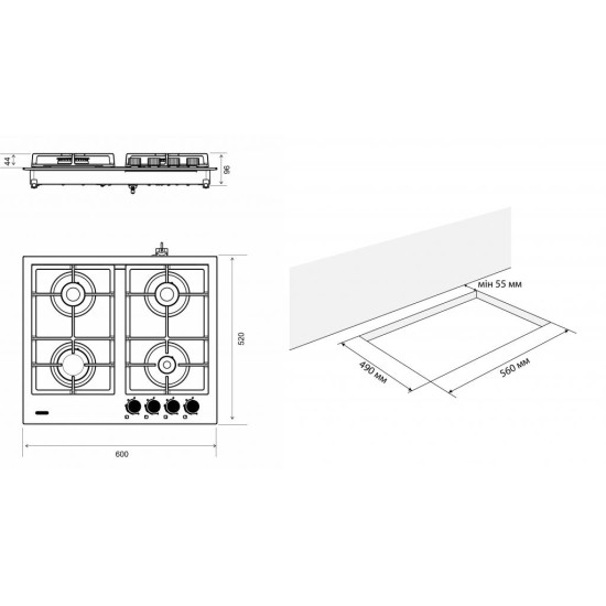 Варочна поверхня Eleyus INGA 60 WH CF Варочна поверхня Eleyus INGA 60 WH CF