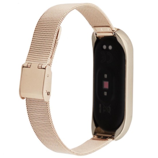 Ремінець до фітнес браслета BeCover Metal для Xiaomi Mi Smart Band 5 Rose Gold (705149) Ремінець до фітнес браслета BeCover Metal для Xiaomi Mi Smart Band 5 Rose Gold (705149)