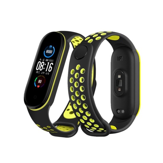 Ремешок для фитнес браслета BeCover Nike Style для Xiaomi Mi Smart Band 5 Black-Green (705152) Ремешок для фитнес браслета BeCover Nike Style для Xiaomi Mi Smart Band 5 Black-Green (705152)