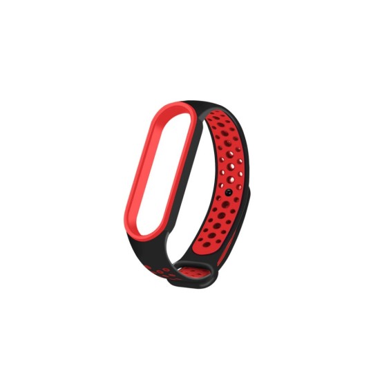 Ремешок для фитнес браслета BeCover Nike Style для Xiaomi Mi Smart Band 5 Black-Red (705153) Ремешок для фитнес браслета BeCover Nike Style для Xiaomi Mi Smart Band 5 Black-Red (705153)