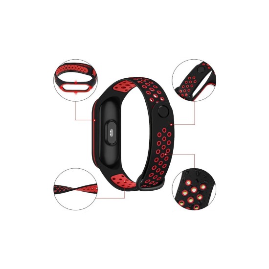 Ремешок для фитнес браслета BeCover Nike Style для Xiaomi Mi Smart Band 5 Black-Red (705153) Ремешок для фитнес браслета BeCover Nike Style для Xiaomi Mi Smart Band 5 Black-Red (705153)