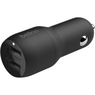 Зарядное устройство Belkin Car Charger 24W Dual USB-A, USB-A - MicroUSB, 1m, black (CCE002BT1MBK)