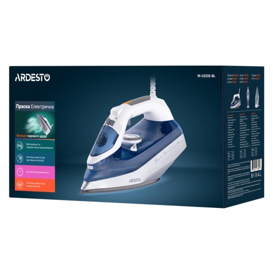 Утюг Ardesto IR-C2232-BL /2200Вт /320мл/пар/ самоочищення/антикапля /кера (IR-C2232-BL) Утюг Ardesto IR-C2232-BL /2200Вт /320мл/пар/ самоочищення/антикапля /кера (IR-C2232-BL)