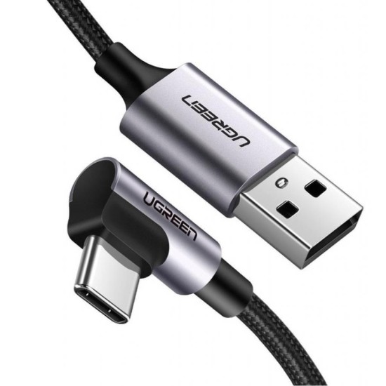 Дата кабель USB 2.0 AM to Type-C 1.0m US284 Angled Alum. Braid Black Ugreen (50941) Дата кабель USB 2.0 AM to Type-C 1.0m US284 Angled Alum. Braid Black Ugreen (50941)