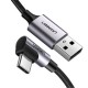 Дата кабель USB 2.0 AM to Type-C 1.0m US284 Angled Alum. Braid Black Ugreen (50941) Дата кабель USB 2.0 AM to Type-C 1.0m US284 Angled Alum. Braid Black Ugreen (50941)