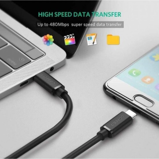 Дата кабель USB-C to USB-C 1.0m US286 3A Black Ugreen (50997) Дата кабель USB-C to USB-C 1.0m US286 3A Black Ugreen (50997)
