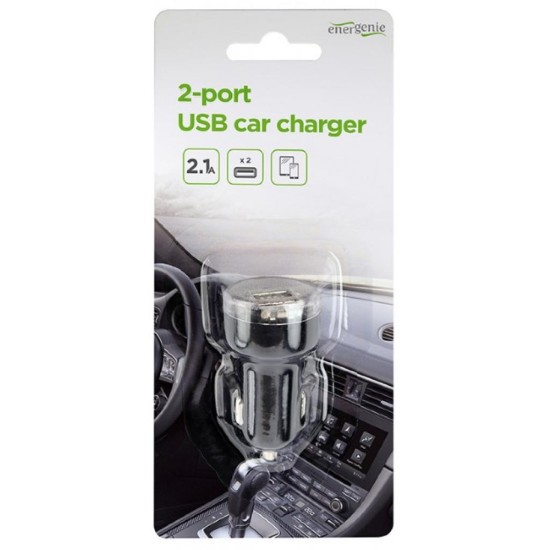 Зарядний пристрій EnerGenie USB 2.1A black (EG-U2C2A-CAR-02) Зарядний пристрій EnerGenie USB 2.1A black (EG-U2C2A-CAR-02)