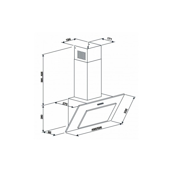Витяжка кухонна Eleyus VERTICAL 1000 50 BG Витяжка кухонна Eleyus VERTICAL 1000 50 BG