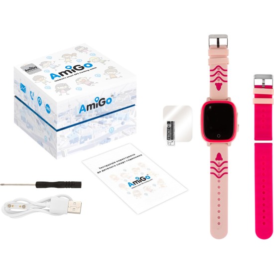 Смарт-годинник Amigo GO005 4G WIFI Kids waterproof Thermometer Pink (747018) Смарт-годинник Amigo GO005 4G WIFI Kids waterproof Thermometer Pink (747018)