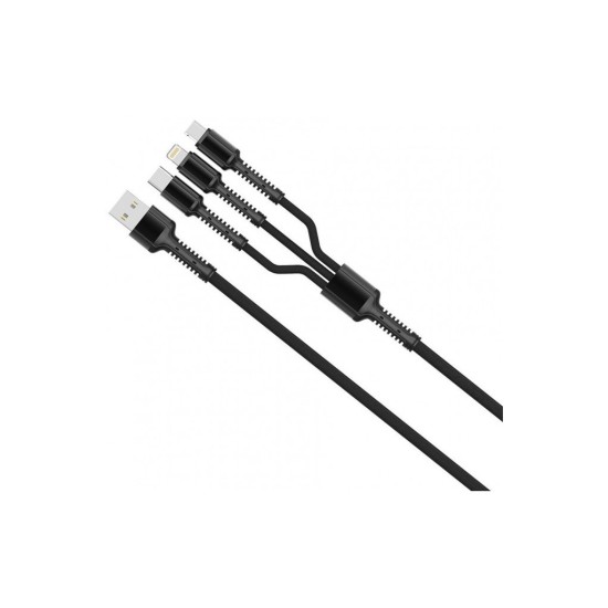 Дата кабель USB 2.0 AM to Lightning + Micro 5P + Type-C 4.0A (20W) ColorWay (CW-CBU3003-GR) Дата кабель USB 2.0 AM to Lightning + Micro 5P + Type-C 4.0A (20W) ColorWay (CW-CBU3003-GR)