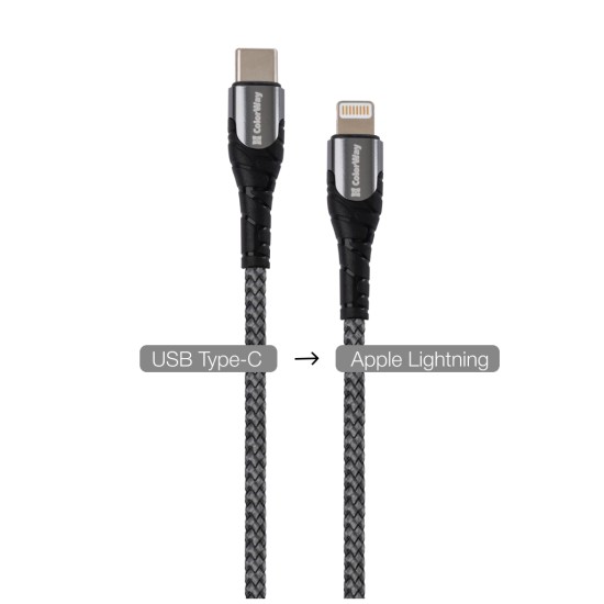 Дата кабель USB-C to Lightning 1.0m ColorWay (CW-CBPDCL033-GR) Дата кабель USB-C to Lightning 1.0m ColorWay (CW-CBPDCL033-GR)