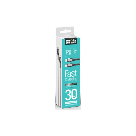 Дата кабель USB-C to Lightning 2.0m ColorWay (CW-CBPDCL036-GR) Дата кабель USB-C to Lightning 2.0m ColorWay (CW-CBPDCL036-GR)