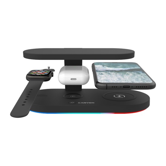 Зарядное устройство Canyon 5in1 Wireless charger with UV sterilizer (CNS-WCS501B) Зарядное устройство Canyon 5in1 Wireless charger with UV sterilizer (CNS-WCS501B)