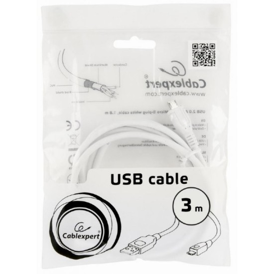 Дата кабель USB 2.0 AM to Micro 5P 3.0m Cablexpert (CCP-mUSB2-AMBM-W-10) Дата кабель USB 2.0 AM to Micro 5P 3.0m Cablexpert (CCP-mUSB2-AMBM-W-10)