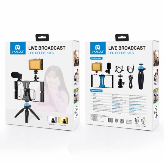 Набор блогера Puluz 4in1 (light, mount, phone holder, microphone) (PKT3023) Набор блогера Puluz 4in1 (light, mount, phone holder, microphone) (PKT3023)