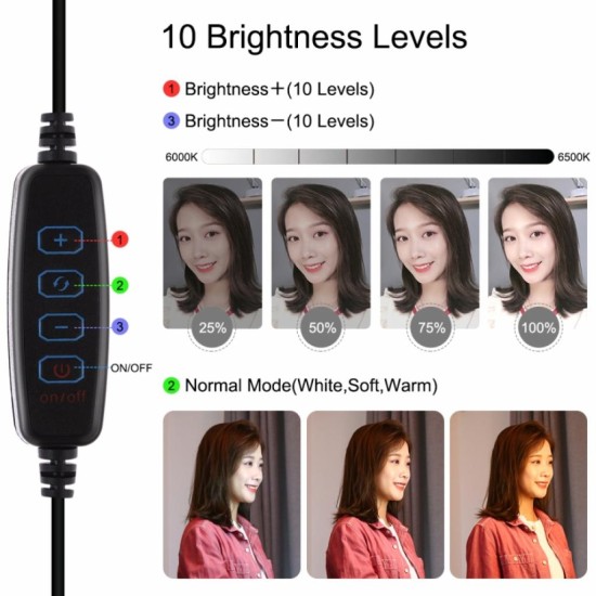 Набор блогера Puluz 4in1 (ring light, mount, phone holder, microphone) (PKT3025L) Набор блогера Puluz 4in1 (ring light, mount, phone holder, microphone) (PKT3025L)