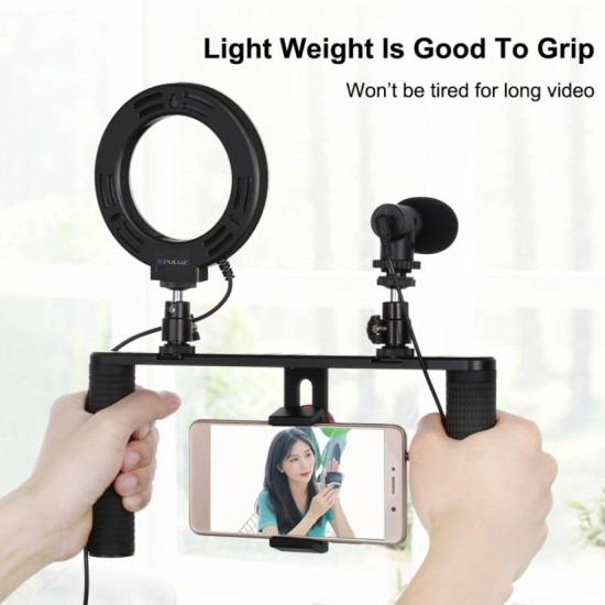 Набор блогера Puluz 4in1 (ring light, mount, phone holder, microphone) (PKT3028) Набор блогера Puluz 4in1 (ring light, mount, phone holder, microphone) (PKT3028)