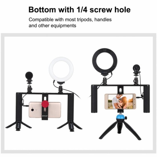 Набор блогера Puluz 4in1 (ring light, mount, phone holder, microphone) (PKT3028) Набор блогера Puluz 4in1 (ring light, mount, phone holder, microphone) (PKT3028)