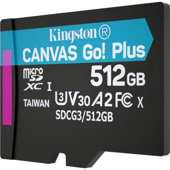 Карта пам'яті Kingston 512GB microSDXC class 10 UHS-I/U3 Canvas Go Plus (SDCG3/512GBSP) Карта пам'яті Kingston 512GB microSDXC class 10 UHS-I/U3 Canvas Go Plus (SDCG3/512GBSP)