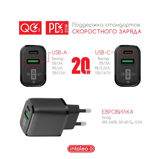 Зарядний пристрій Intaleo TCGQPD220 (1283126509995) Зарядний пристрій Intaleo TCGQPD220 (1283126509995)