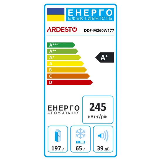Холодильник Ardesto DDF-M260W177 Холодильник Ardesto DDF-M260W177