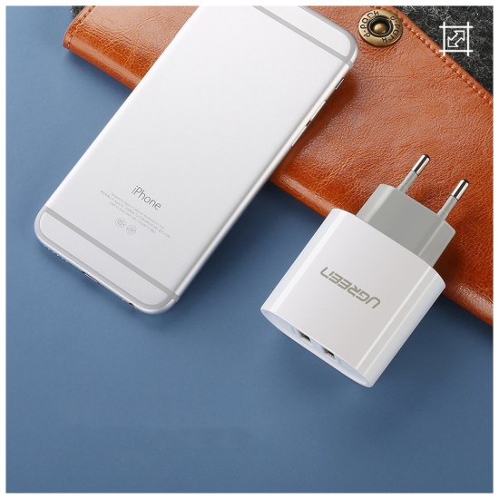 Зарядний пристрій Ugreen CD104 2xUSB 3.4A Charger (White) (20384) Зарядний пристрій Ugreen CD104 2xUSB 3.4A Charger (White) (20384)