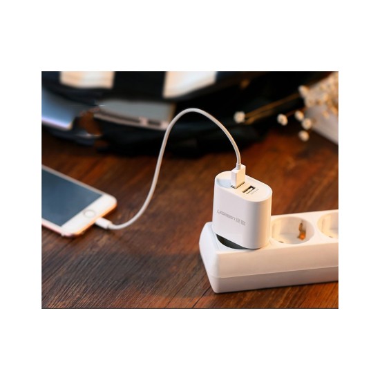 Зарядний пристрій Ugreen CD104 2xUSB 3.4A Charger (White) (20384) Зарядний пристрій Ugreen CD104 2xUSB 3.4A Charger (White) (20384)