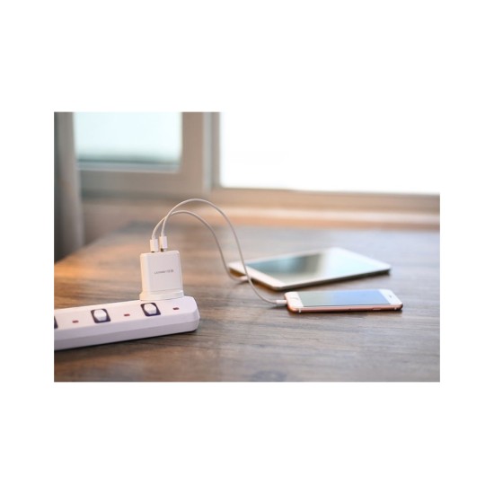 Зарядний пристрій Ugreen CD104 2xUSB 3.4A Charger (White) (20384) Зарядний пристрій Ugreen CD104 2xUSB 3.4A Charger (White) (20384)